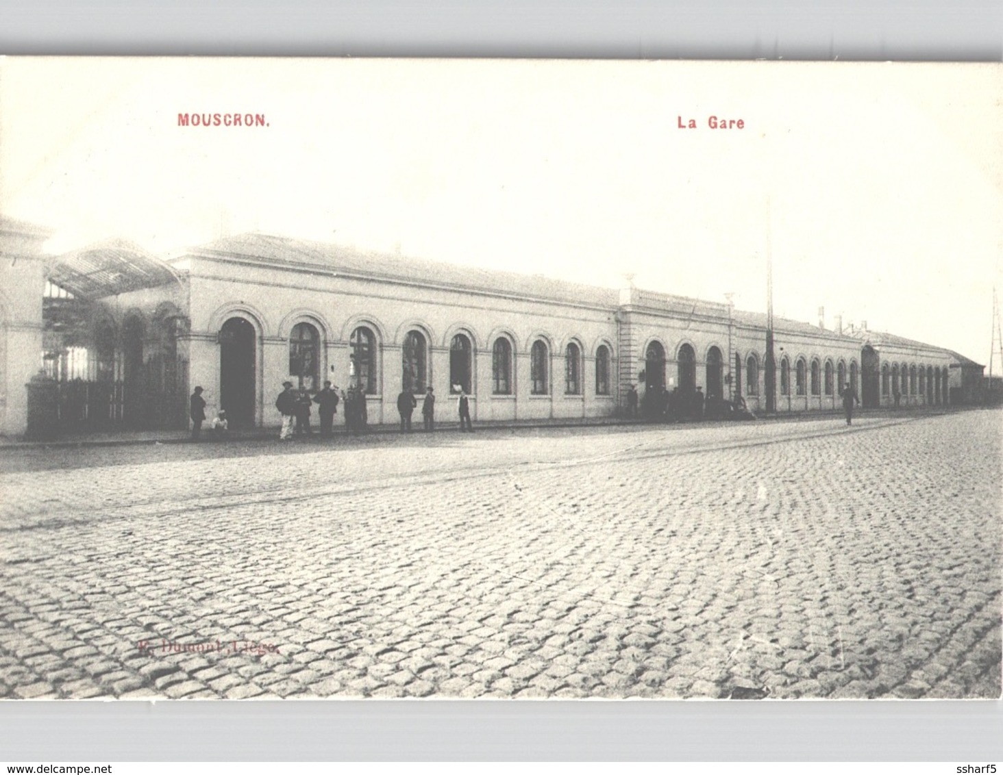 MOUSCRON MOESKROEN 2 Cpa La Gare + Rue Du Télégraphe Camille Stockmann Téléphone - Mouscron - Möskrön