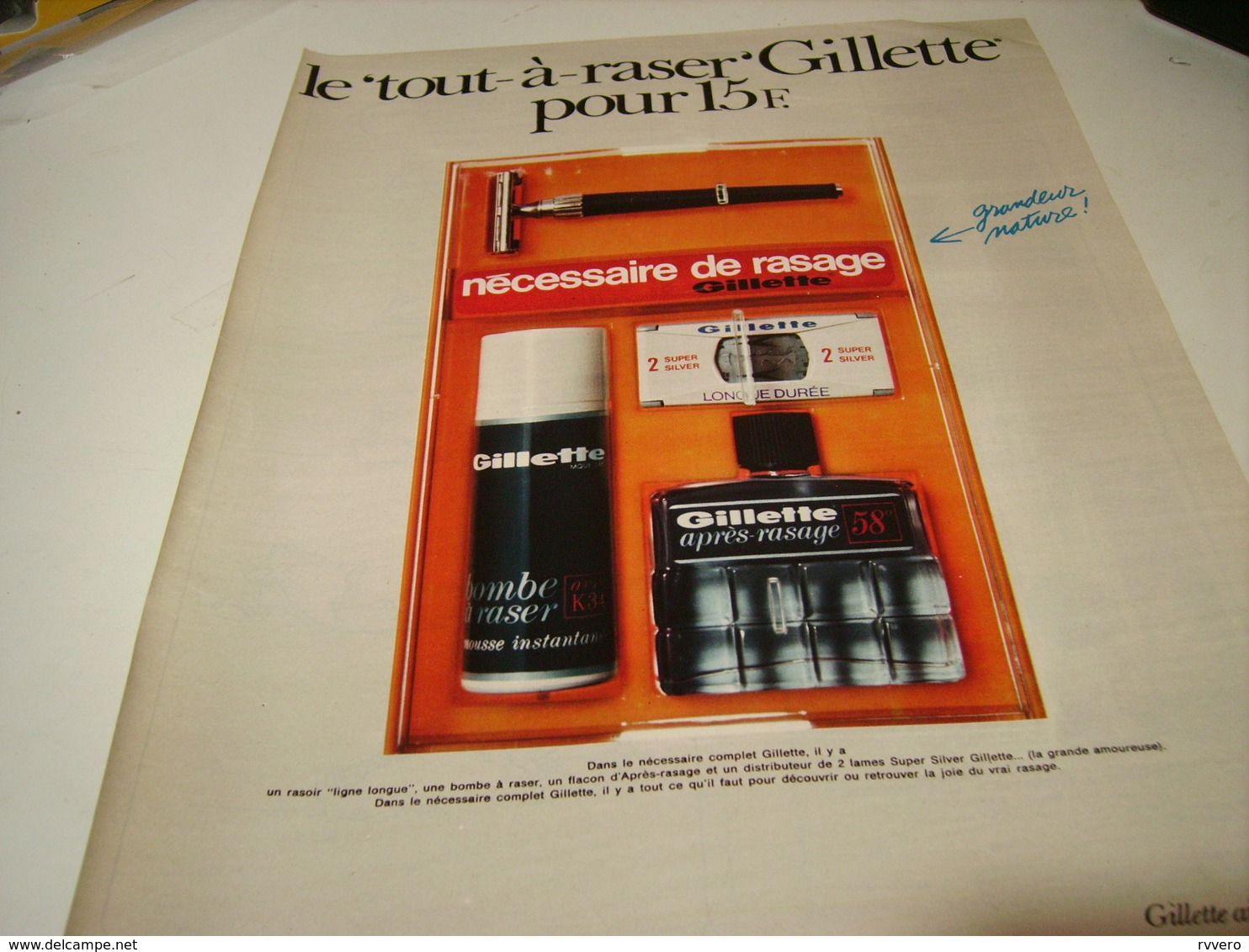 ANCIENNE PUBLICITE COFFRET COMPLET GILLETTE 1969 - Other & Unclassified