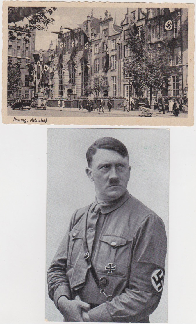 GERMANY DANZIG 1939 (19.9.) PICT.PC MINT ; HITLER PICT.PC STAMPED DR Mi 716 (illustr.postmark) - Other & Unclassified