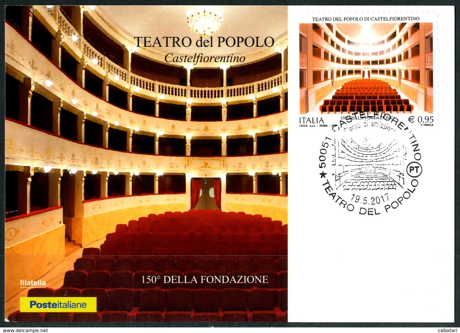 ITALIA / ITALY 2017 - Teatro Del Popolo Di Castelfiorentino - Maximum Card, Come Da Scansione - Teatro