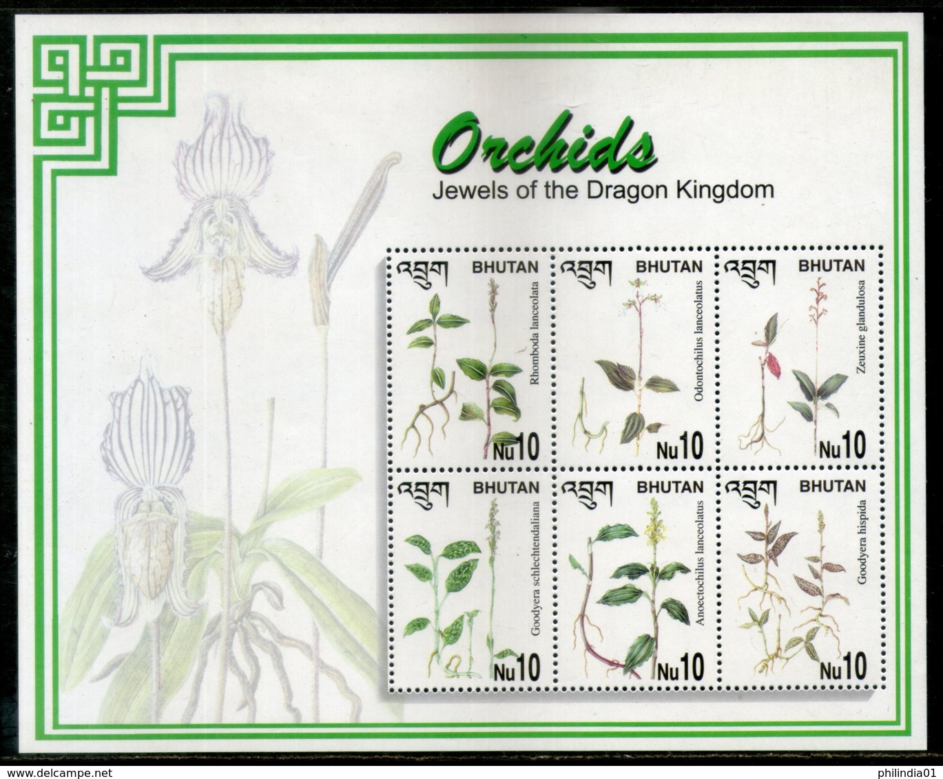 Bhutan 2002 Orchids Flowers Plant Flora Sc 1350 M/s MNH # 9117 - Bhutan