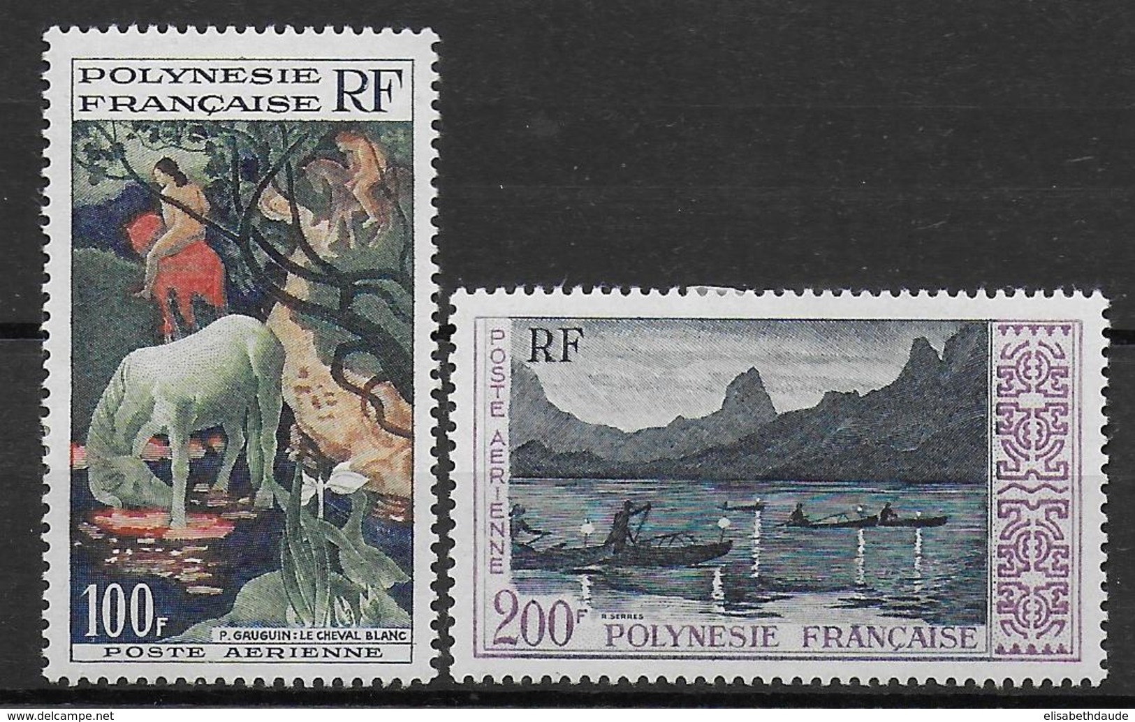 POLYNESIE - 1958 - YVERT N° 3/4 * / MH - CHARNIERE ASSEZ FORTE SUR LE N°4  - COTE = 62 EUR. - Unused Stamps