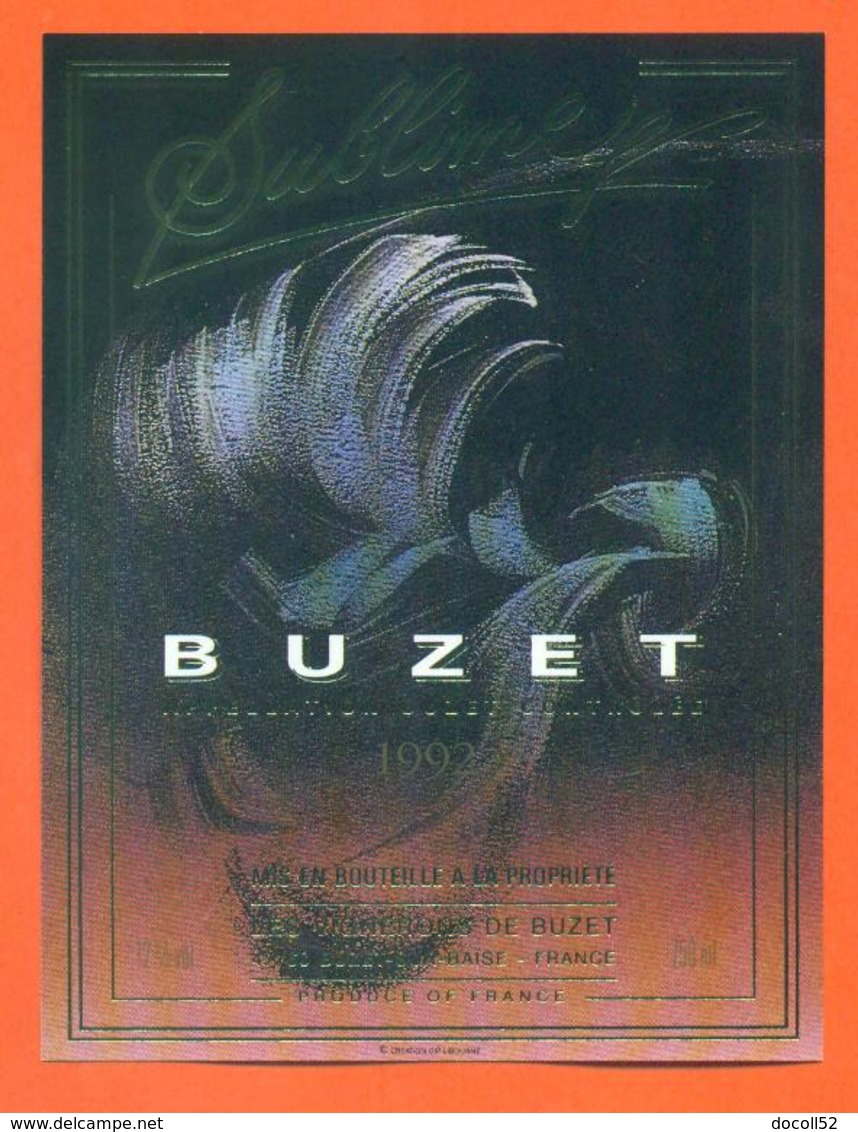 étiquette Vin De Buzet Cuvée Sublime 1992 Vignerons à Buzet Sur Baise - 75 Cl - Blumen