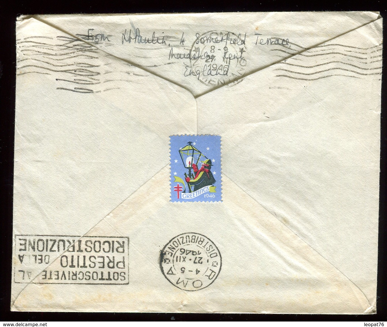 Royaume Uni - Enveloppe De Maidstone Pour Rome En 1946 - Réf O44 - Storia Postale