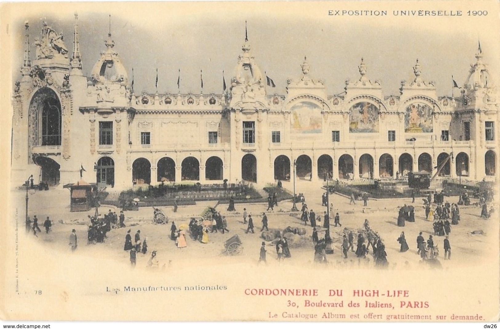 Publicité Cordonnerie Du High-Life - Exposition Universelle 1900: Les Manufactures Nationales - Carte Non Circulée - Publicité