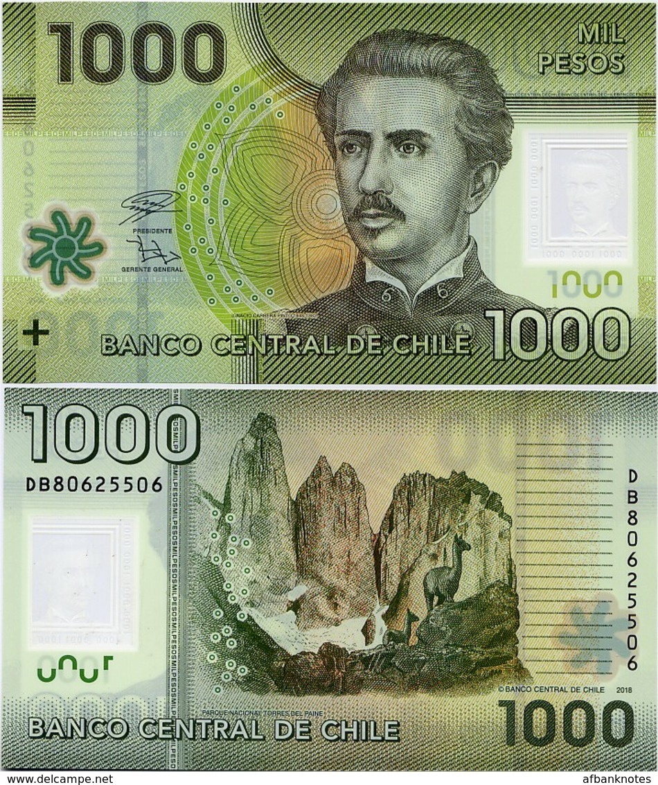 CHILE       1000 Pesos       P-161[g]       2018       UNC - Chile