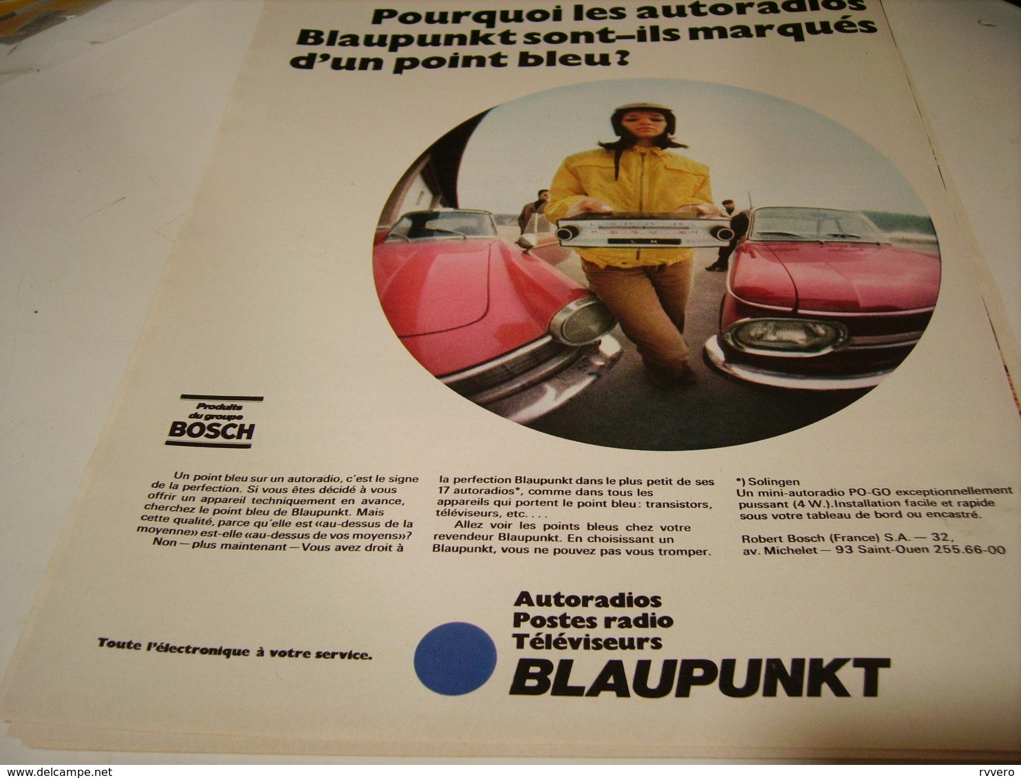 ANCIENNE AFFICHE  PUBLICITE AUTORADIO BLAUPUNKT BOSCH 1969 - Autres & Non Classés