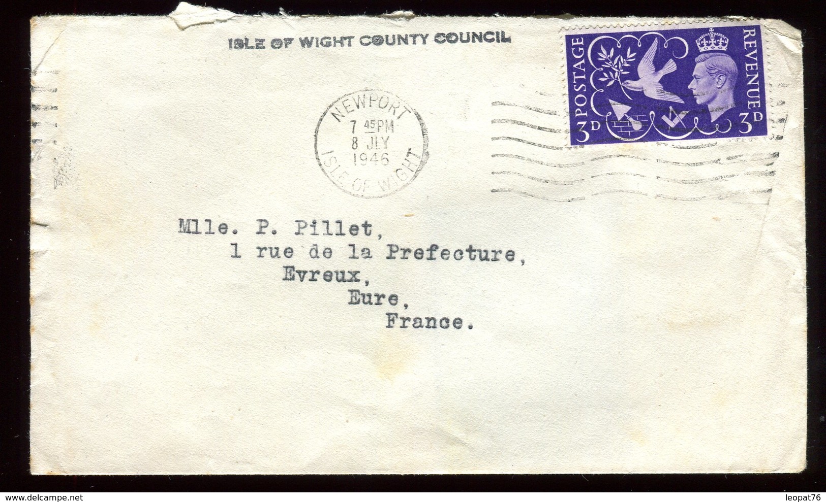 Royaume Uni - Enveloppe De Newport Pour La France En 1946 - Réf O49 - Poststempel