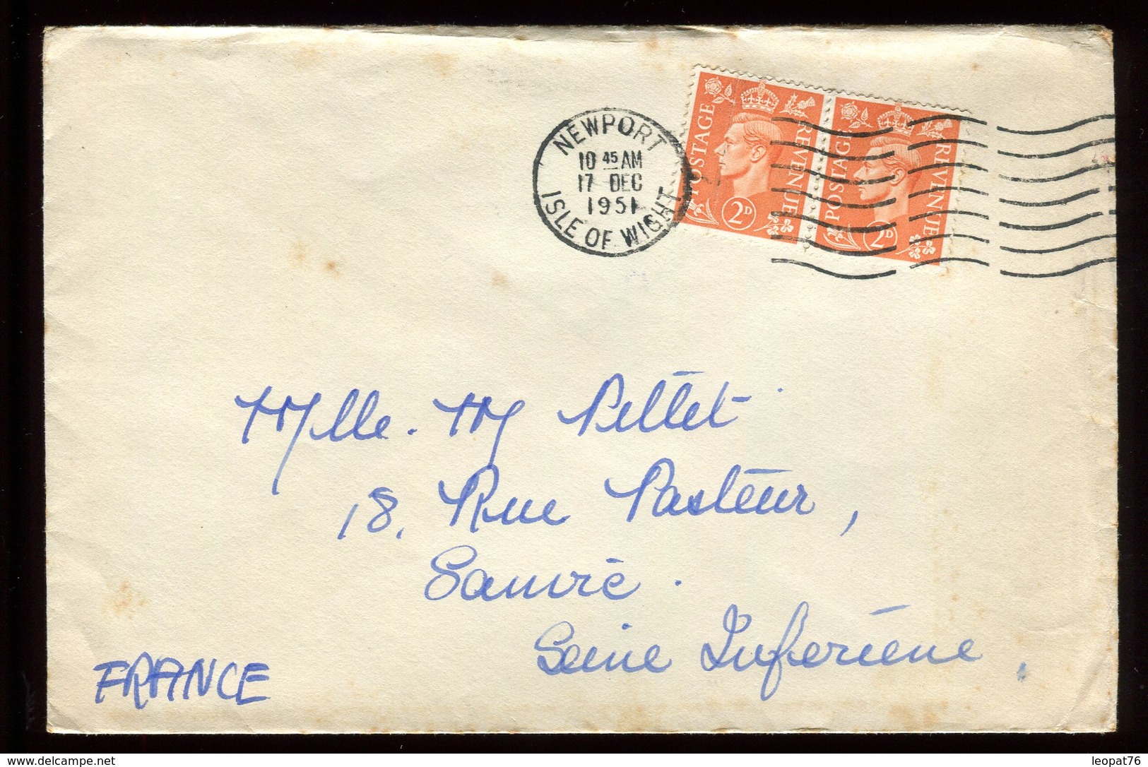 Royaume Uni - Enveloppe De Newport Pour La France En 1951 - Réf O51 - Storia Postale
