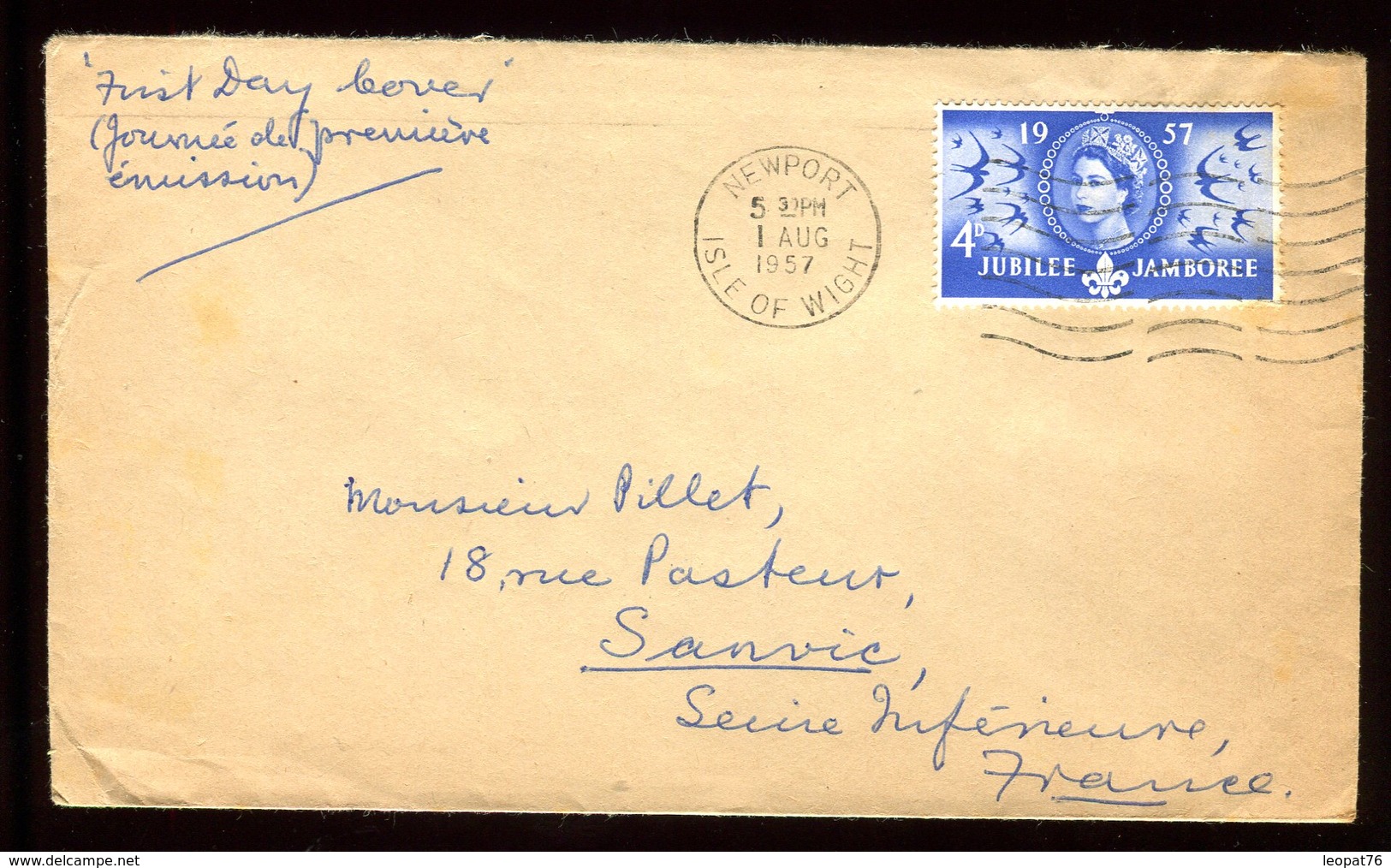 Royaume Uni - Enveloppe De Newport Pour La France En 1957 - Réf O52 - Postmark Collection