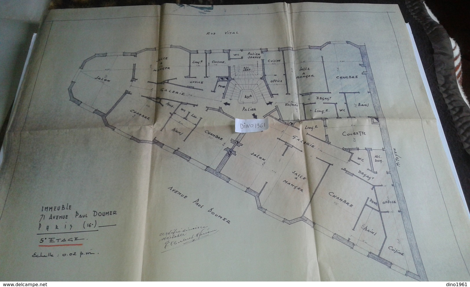 VP13.029 PARIS - Plan 66 X 55 Immeuble Du 71 Avenue P. DOUMER - Brigitte BARDOT Habita De 1956 A 1971 Dans Cet Immeuble - Architettura