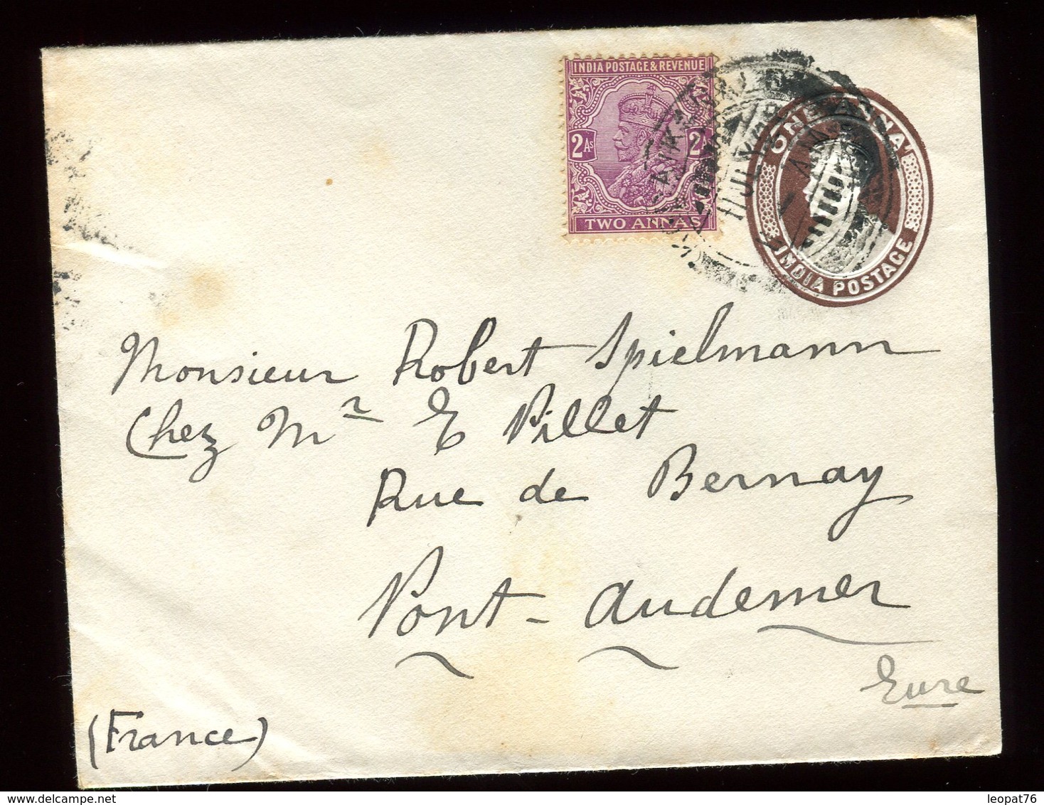 Inde - Entier Postal + Complément Pour La France En 1928 - Réf O55 - 1911-35 Koning George V