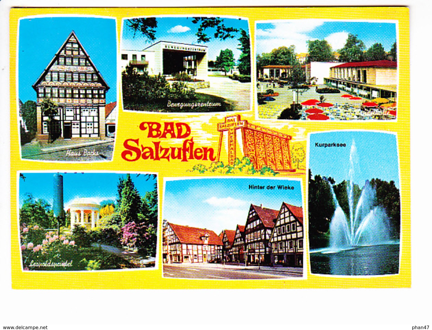 BAD SALZUFLEN (Allemagne) Station Thermale, 6 Photos, Jet D'eau, Ed. Wolfg. Hans Klocke 1980 Environ - Bad Salzuflen