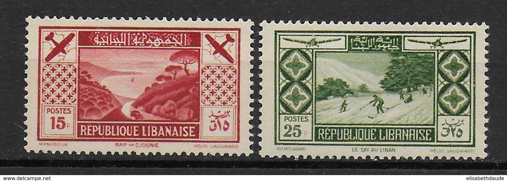 GRAND LIBAN - 1936 - POSTE AERIENNE - RARES YVERT N° 55/56 * MLH CHARNIERE LEGERE - COTE = 200 EUR. - Nuovi