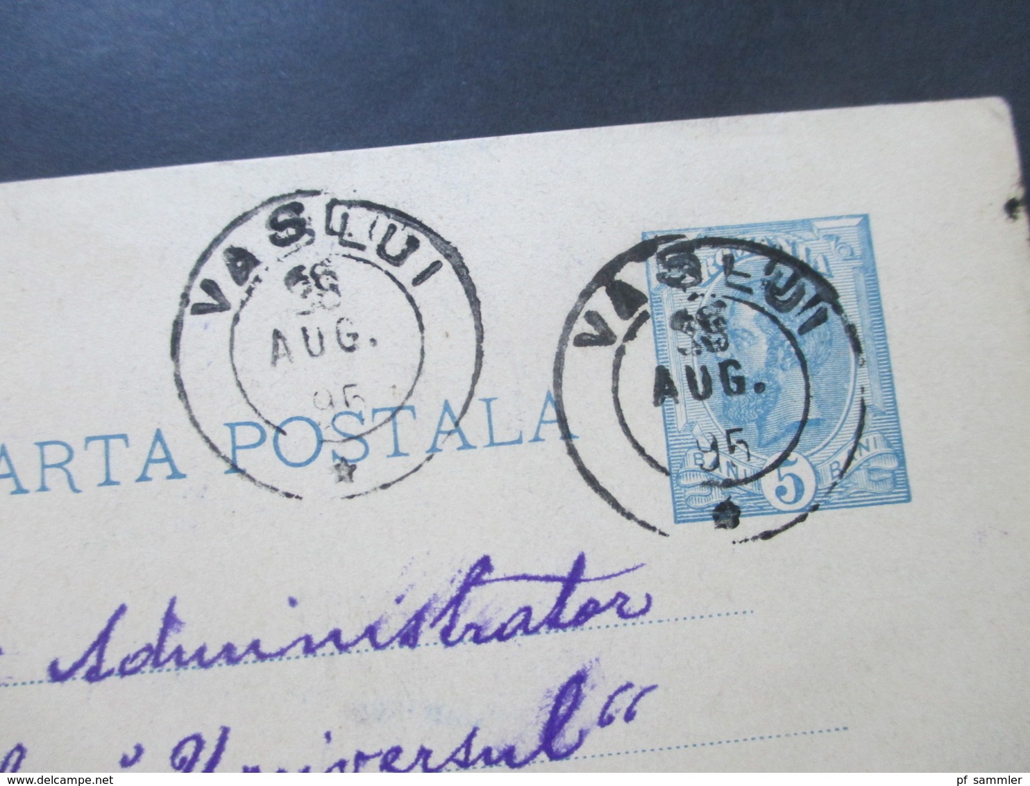 Rumänien 1895 Ganzsache Mit 4 Stempel. Vaslui Nach Bukarest / Bucuresti - Cartas & Documentos