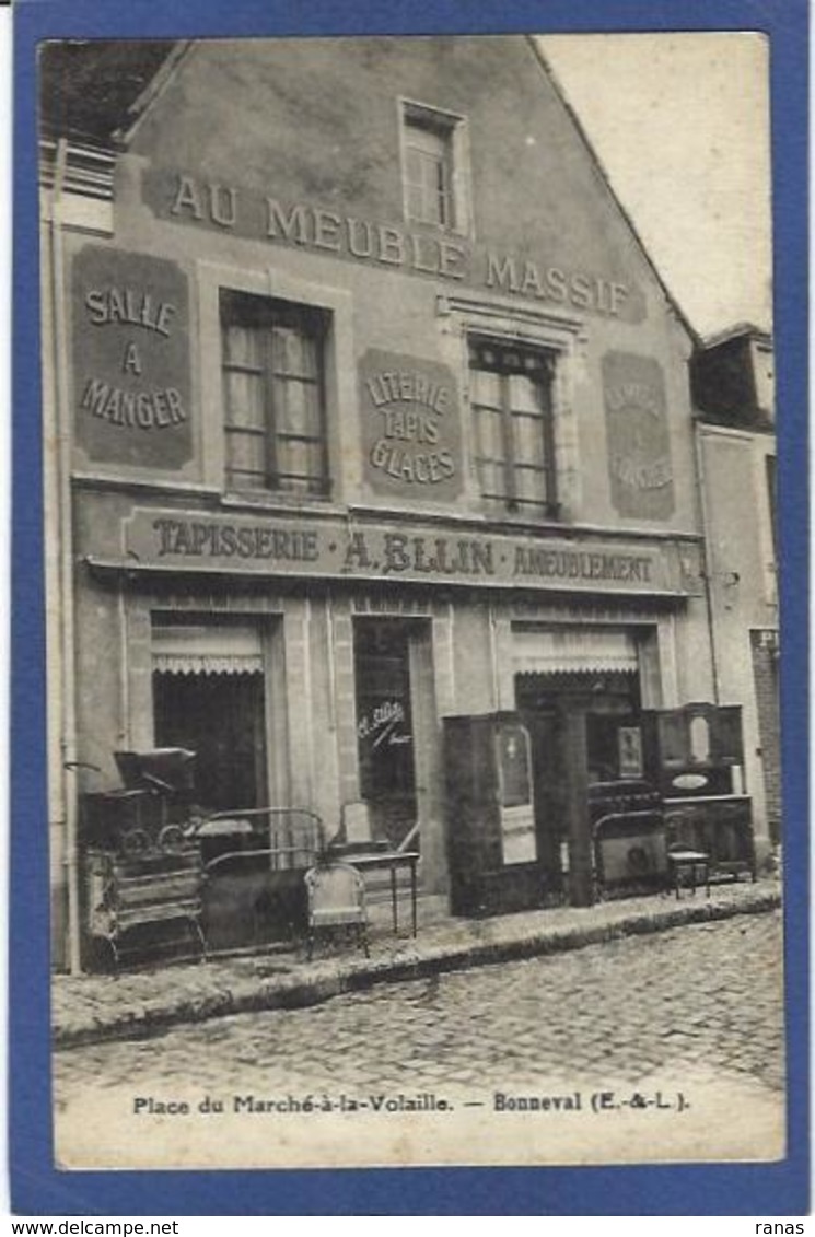 CPA Eure Et Loir 28 Bonneval Commerce Shop Devanture Magasin Front écrite - Bonneval