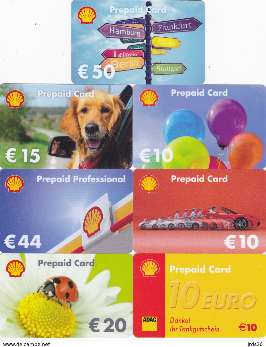 7 Different Gift Cards - - - Shell Germany - Allemagne - Gift Cards