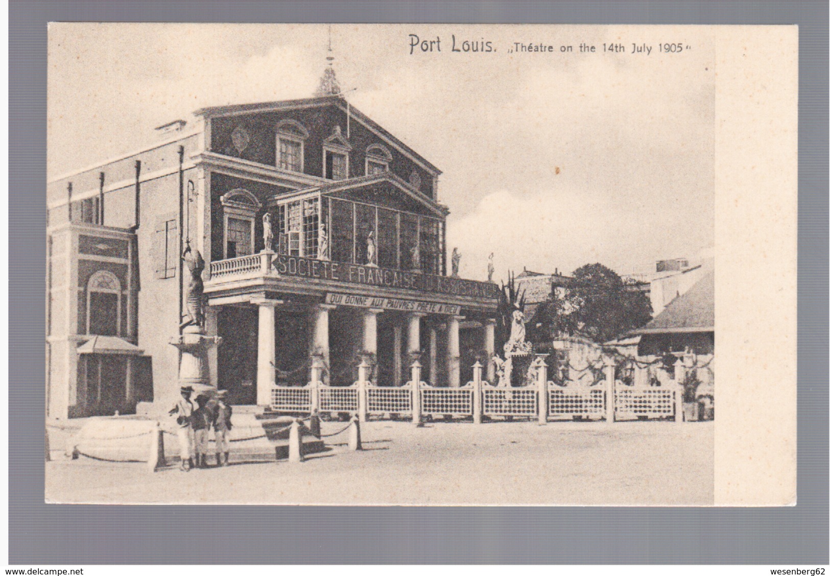 MAURITIUS Port Louis Theatre Ca 1910 OLD POSTCARD 2 Scans - Maurice