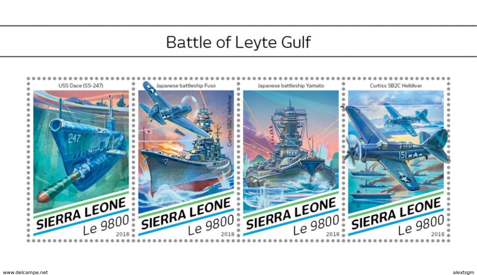 SIERRA LEONE 2018 - WW2: Leyte Gulf. Official Issue. - WO2