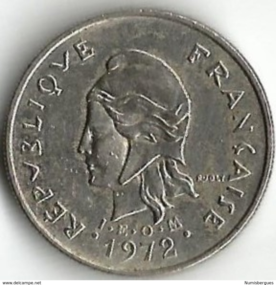 1 Pièce De Monnaie 10  Francs 1972 - French Polynesia