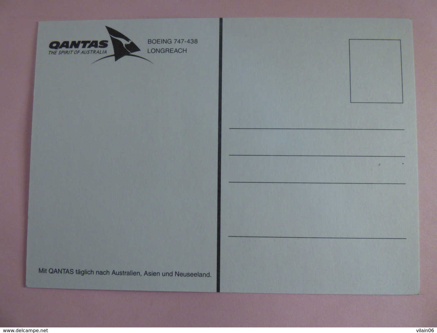 AIRLINE ISSUE / CARTE COMPAGNIE  QANTAS  B 747 400 - 1946-....: Modern Era