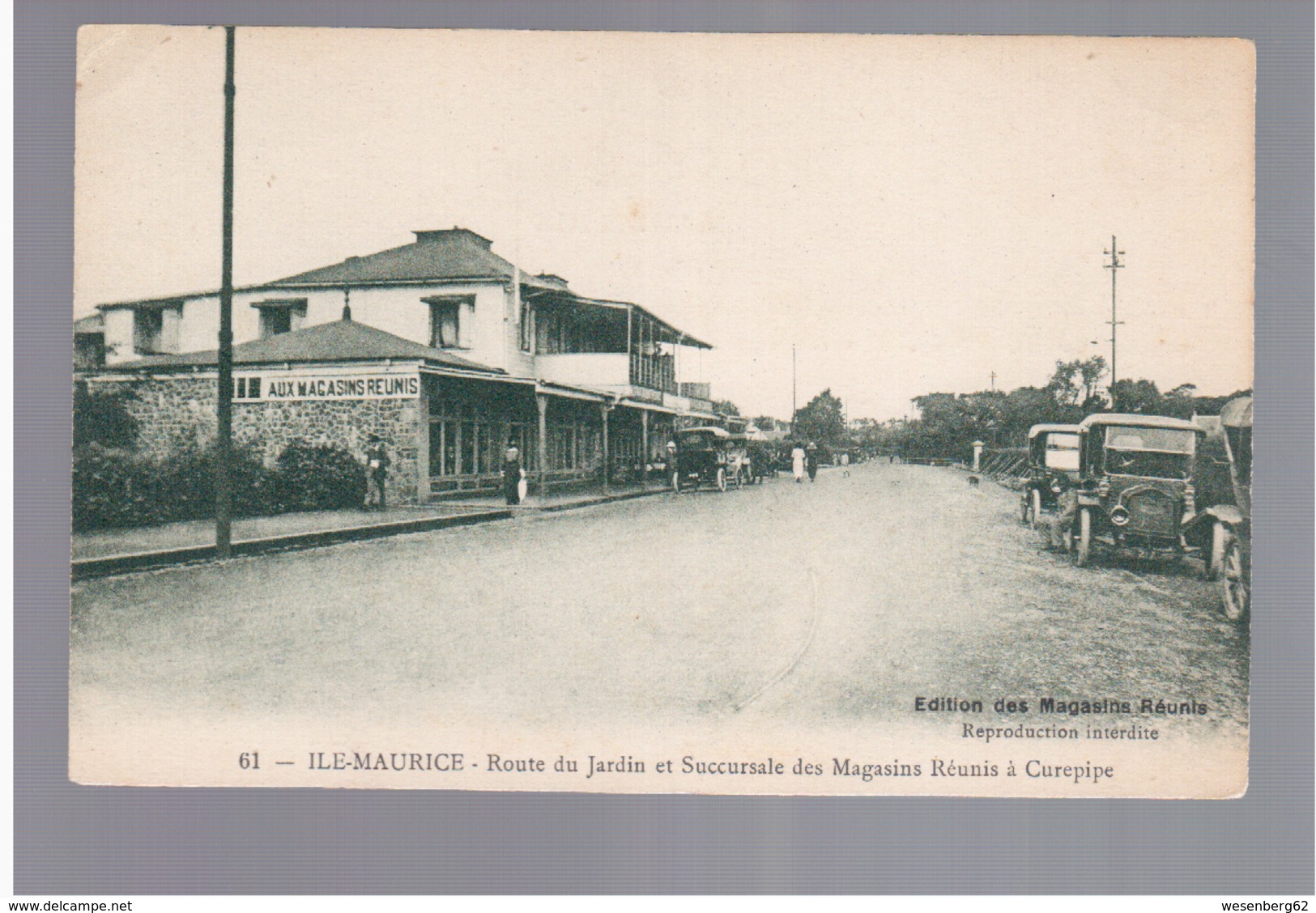 MAURITIUS Rue Du Jardin Et Succursale Des Magasins A Gurepipe Ca 1910 OLD POSTCARD 2 Scans - Maurice