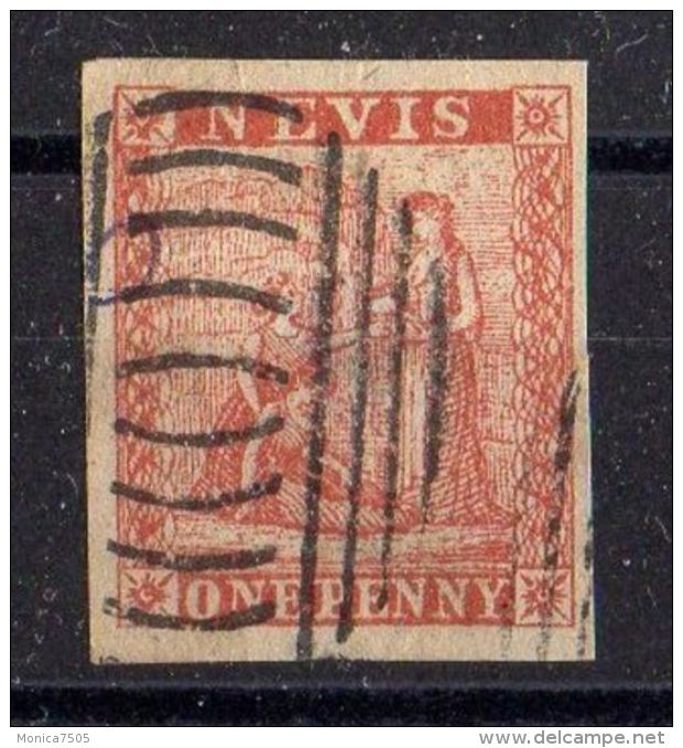 NEVIS ( POSTE ) : Y&amp;T  N°  9   TIMBRE  BIEN  OBLITERE , CLAIR  DE  CHARNIERE . - St.Christopher-Nevis-Anguilla (...-1980)