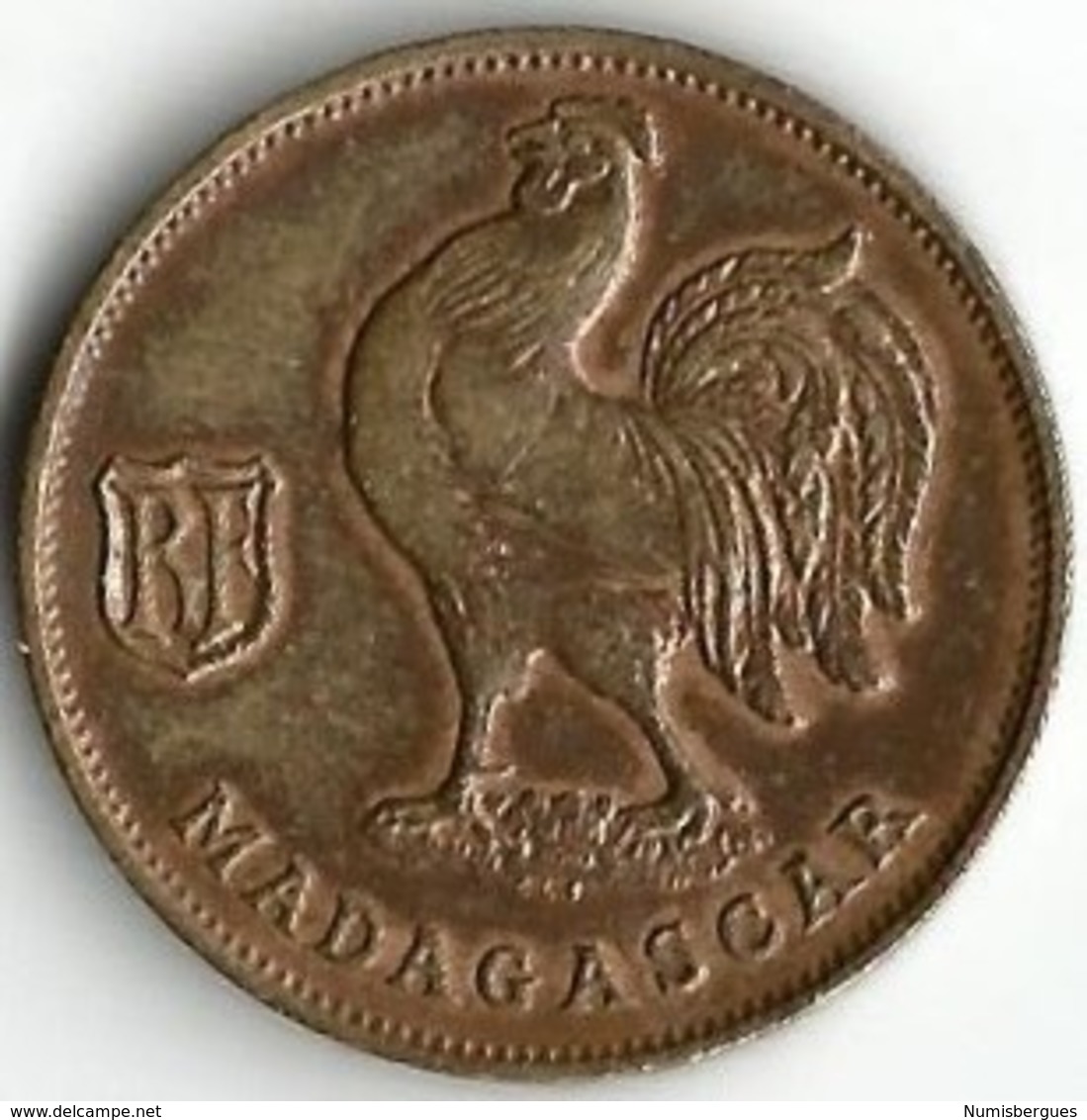 1 Pièce De Monnaie 1  Franc Prétoria  1943 Superbe - Madagascar
