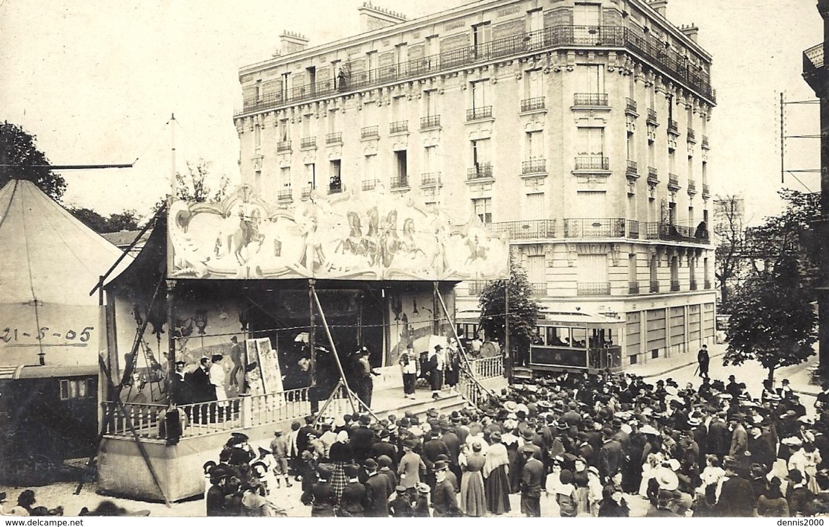 CARTE-PHOTO -Fête Foraine - Tramway Du T M E P Ligne St Cloud - Pierrefitte - Postée à St Cloud - Saint Cloud