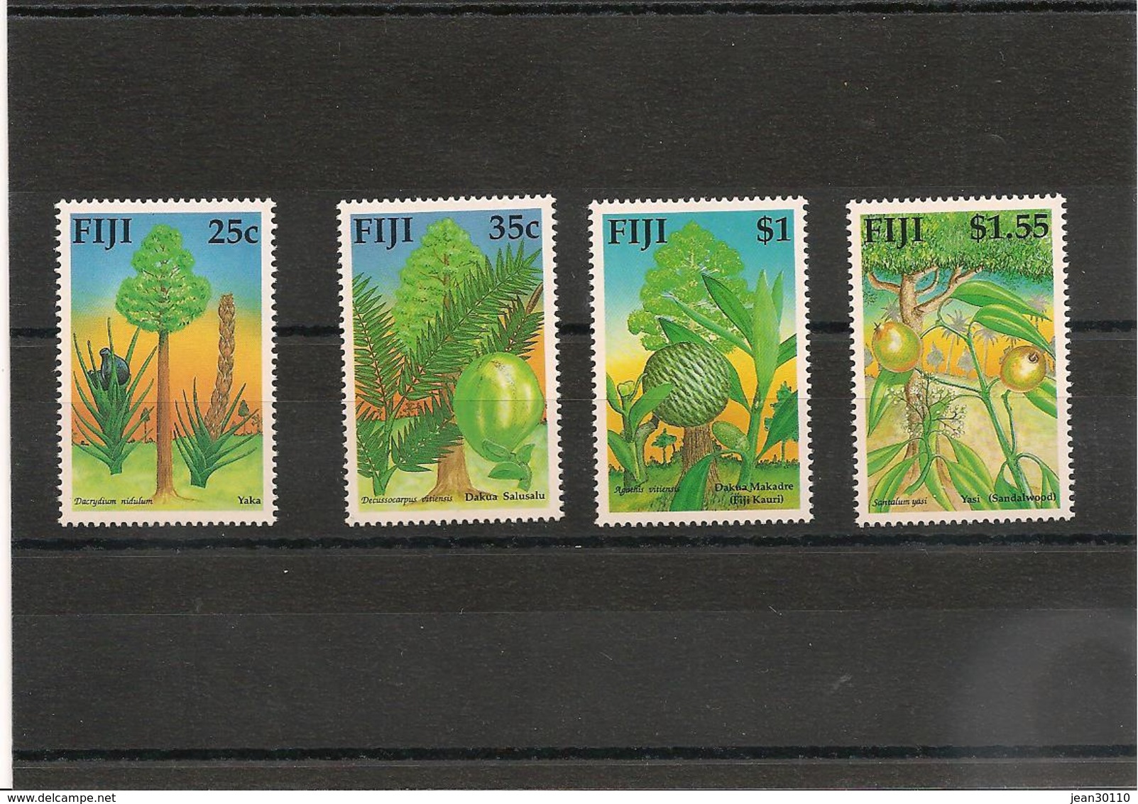 FIJI  Flore: Arbres- Trees Année  1990 N°Y/T : 625/28** Côte : 12,00 € - Fidji (1970-...)