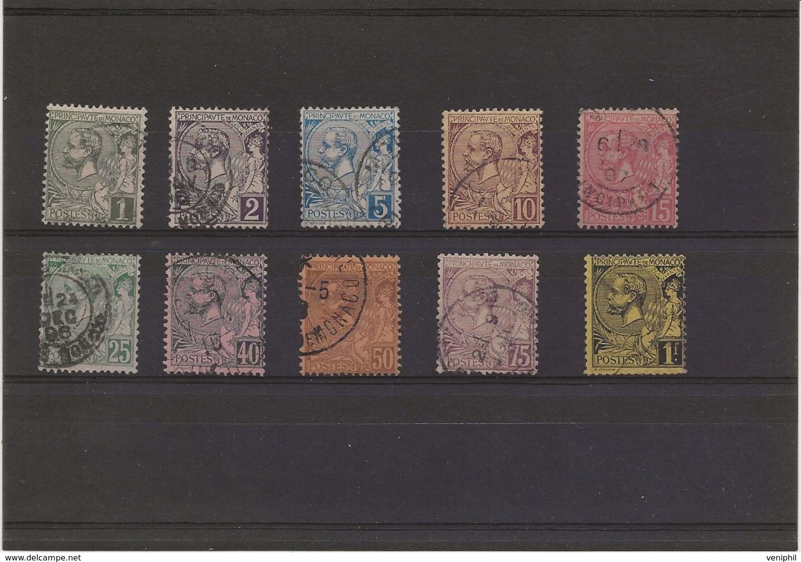 MONACO - TIMBRES N° 11 A 20 OBLITERES -TB - ANNEE 1891-94 - COTE 126 € - Used Stamps