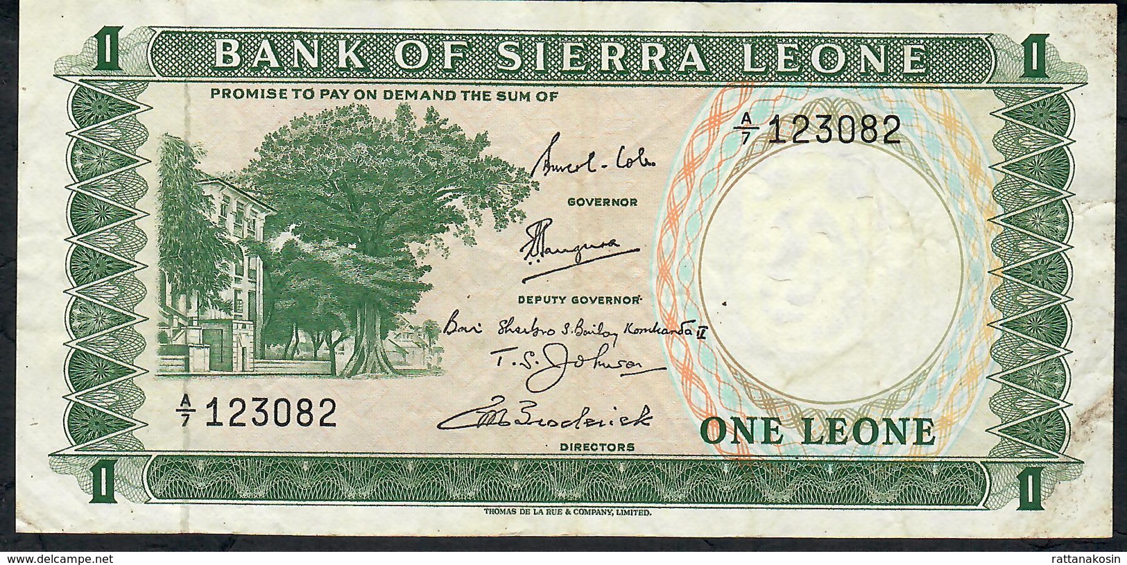 SIERRA LEONE P1b 1 LEONE  1969 Signature 3     # A/7  VF NO P.h. ! - Sierra Leone