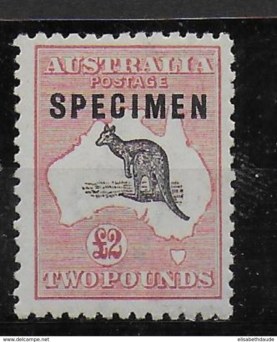 AUSTRALIE - YT N° 46 * MLH SURCHARGE "SPECIMEN" FILIGRANE A - CHARNIERE TRES LEGERE - COTE = 3750 EUR. - Nuevos