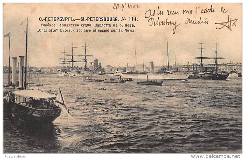 Saint Petersburg - German Training Ship Charlotte On The Neva River - Publ. Scherer, Nabholz And Co. 114. - Russie