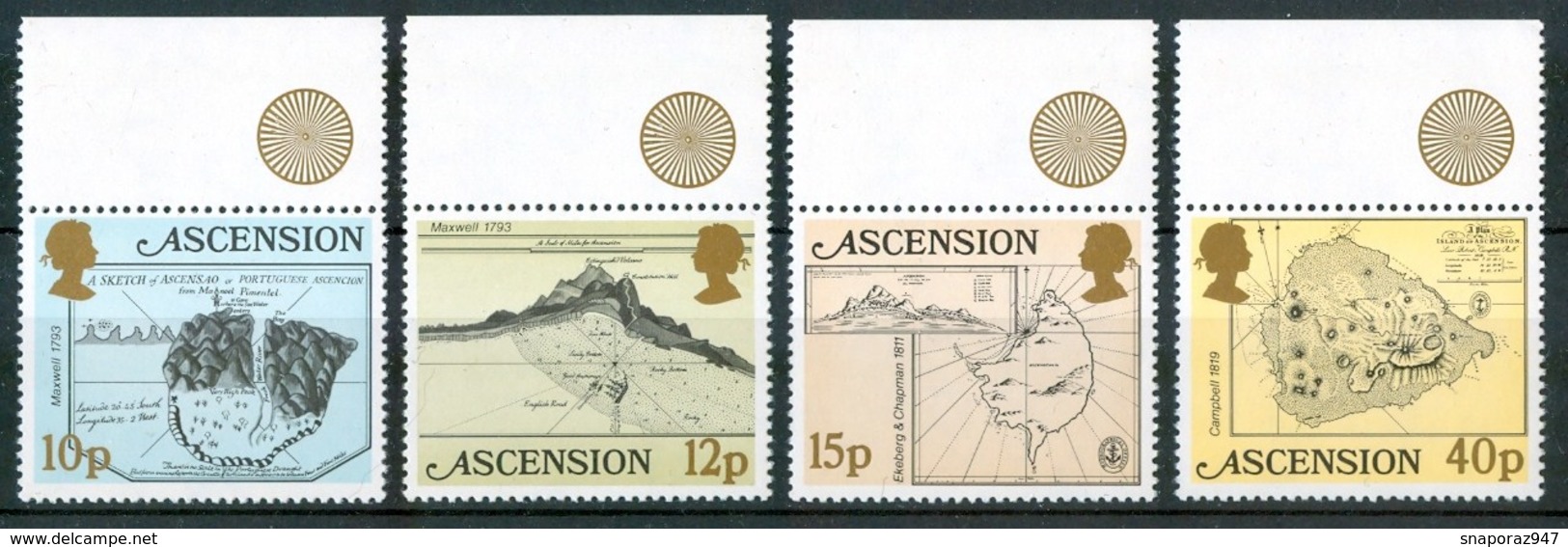 1981 Ascensione Isole Isle Mappe Cartes Maps Set + Block MNH** No135 - Geografia