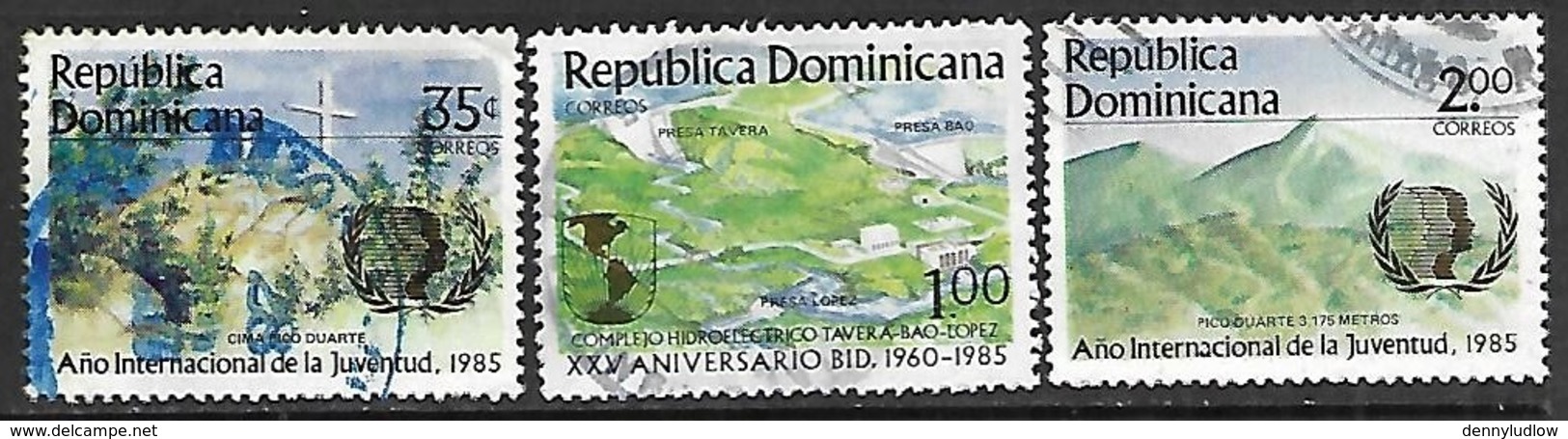 Dominican Republic   1985  Sc#943-4, 947  Used  2016 Scott Value $5 - Dominican Republic