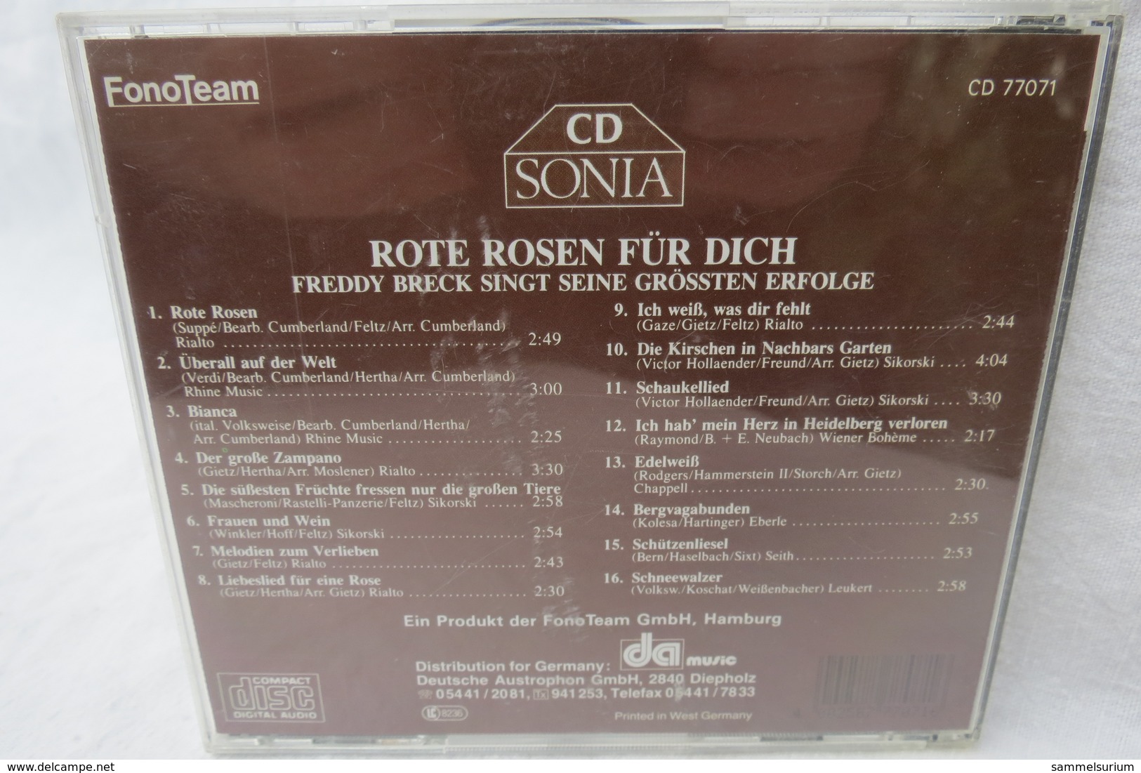 CD "Freddy Breck" Rote Rosen Für Dich - Andere - Duitstalig