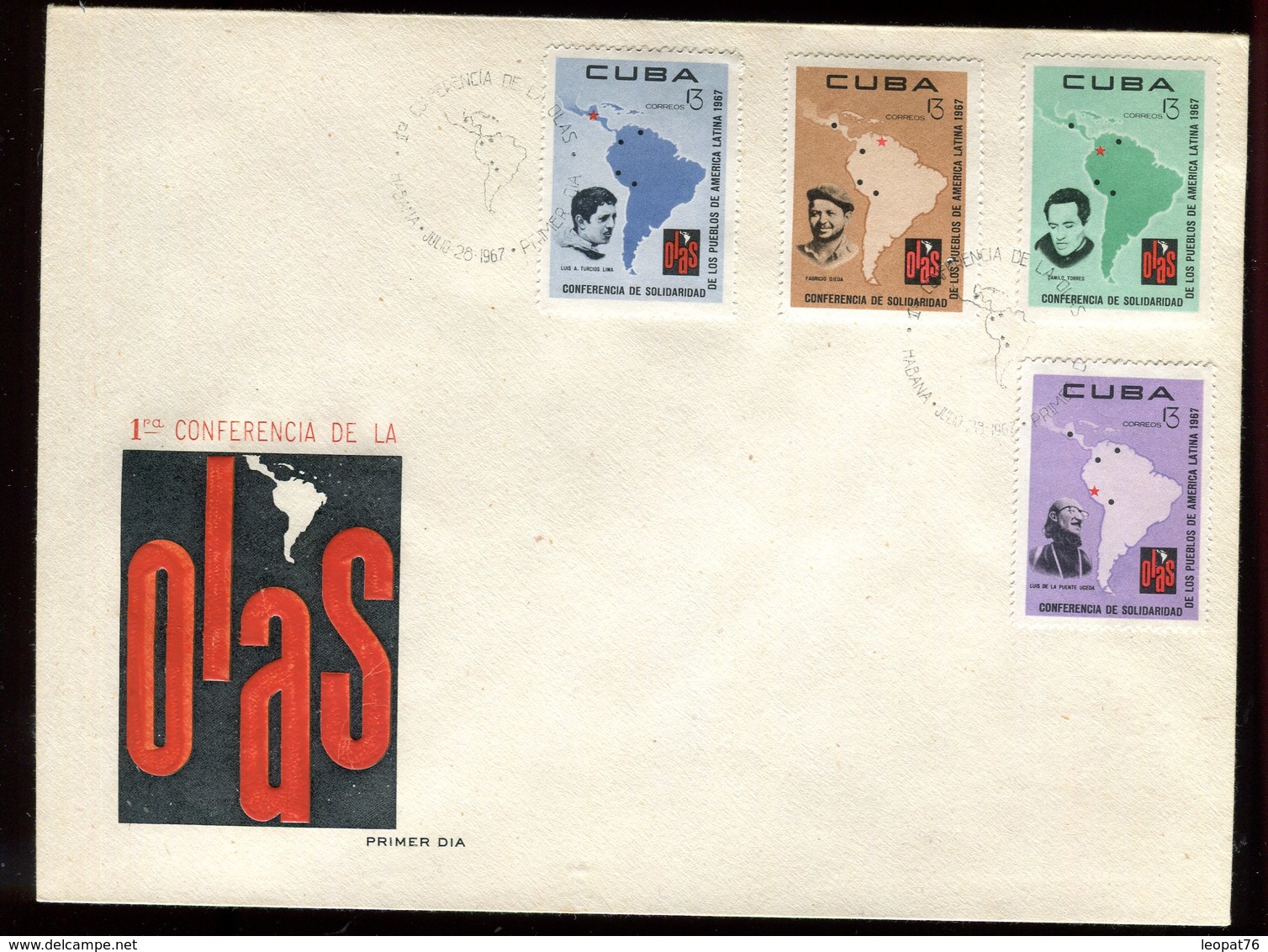 Cuba - Enveloppe FDC 1967 - Conférence De La OLAS - O 88 - FDC