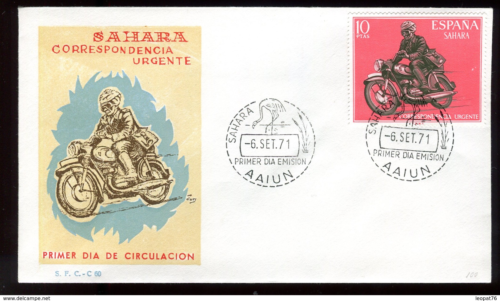 Sahara Espagnol - Enveloppe FDC 1971 - Moto - O 113 - Sahara Espagnol