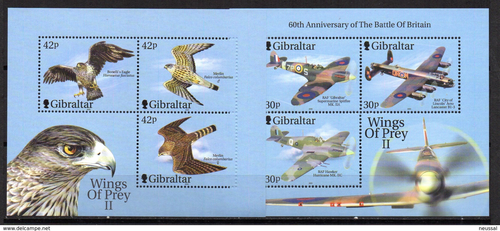 Hb-42/3   Gibraltar - Águilas & Aves De Presa