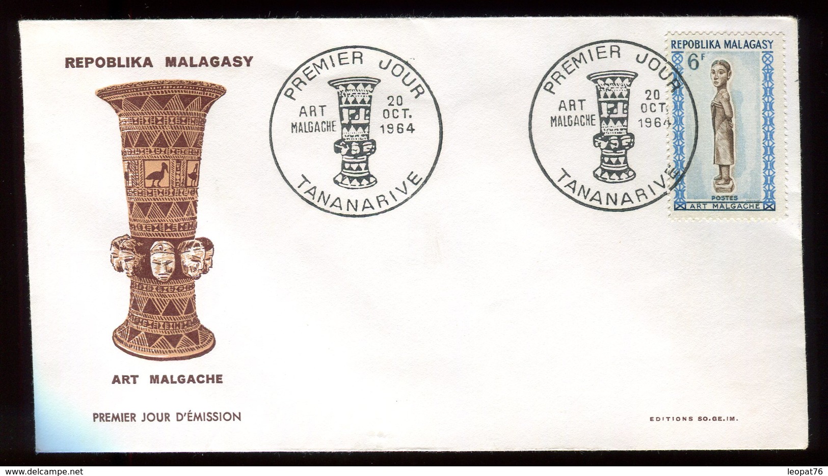 Madagascar - Enveloppe FDC 1964 - Art Malgache - O 129 - Madagaskar (1960-...)