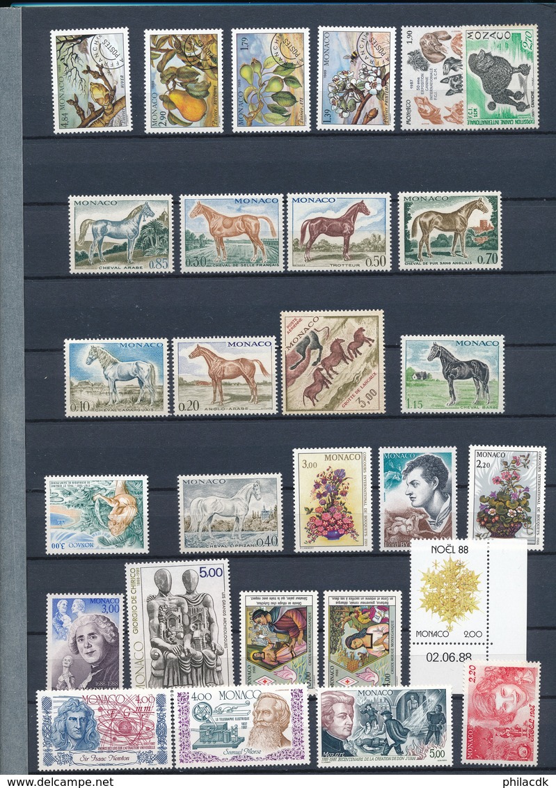 MONACO - BELLE COLLECTION DE 304 TIMBRES NEUFS** SANS CHARNIERE - FORTE COTE ET FORTE FACIALE - VOIR SCANNS - Collections, Lots & Series