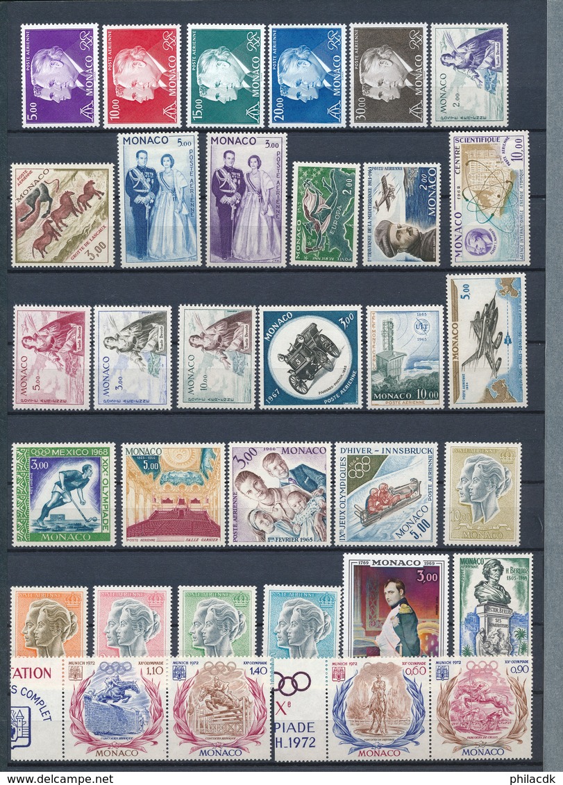 MONACO - BELLE COLLECTION DE 304 TIMBRES NEUFS** SANS CHARNIERE - FORTE COTE ET FORTE FACIALE - VOIR SCANNS