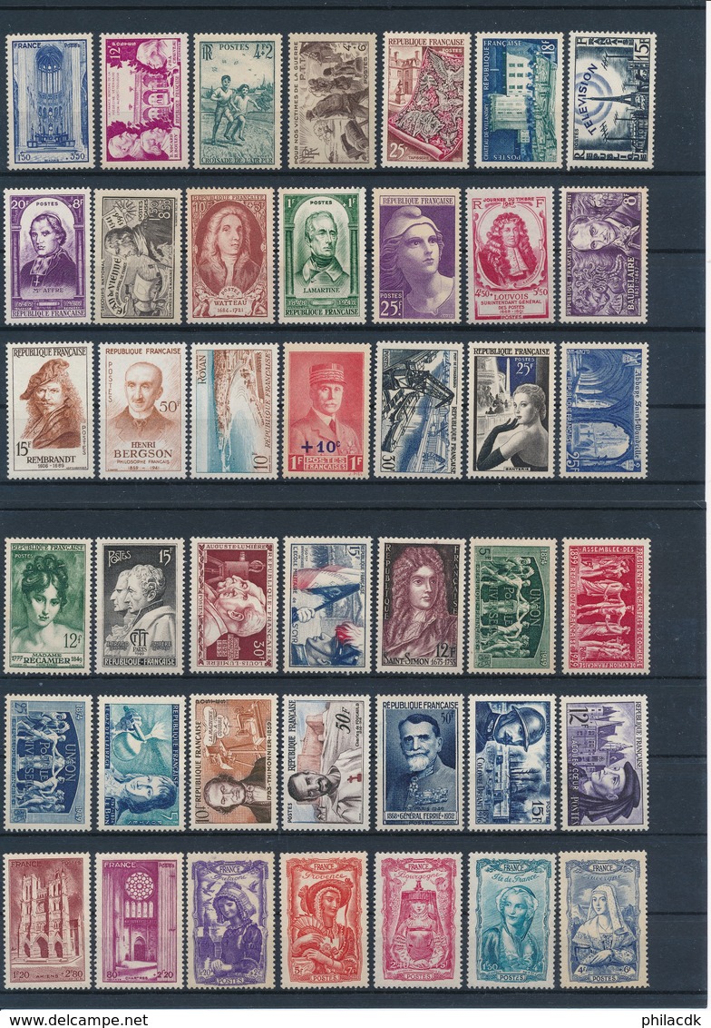 FRANCE - BELLE COLLECTION DE 329 TIMBRES NEUFS** SANS CHARNIERE - FORTE COTE - VOIR SCANNS RECTO VERSO