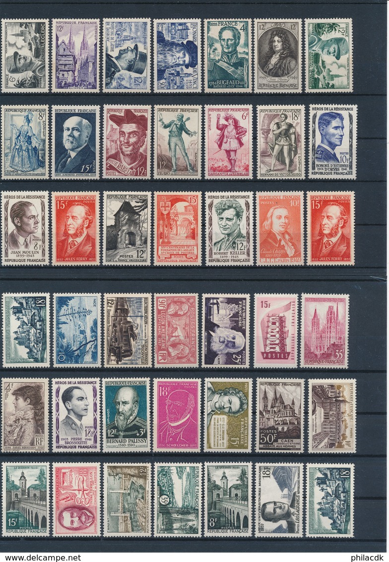 FRANCE - BELLE COLLECTION DE 329 TIMBRES NEUFS** SANS CHARNIERE - FORTE COTE - VOIR SCANNS RECTO VERSO