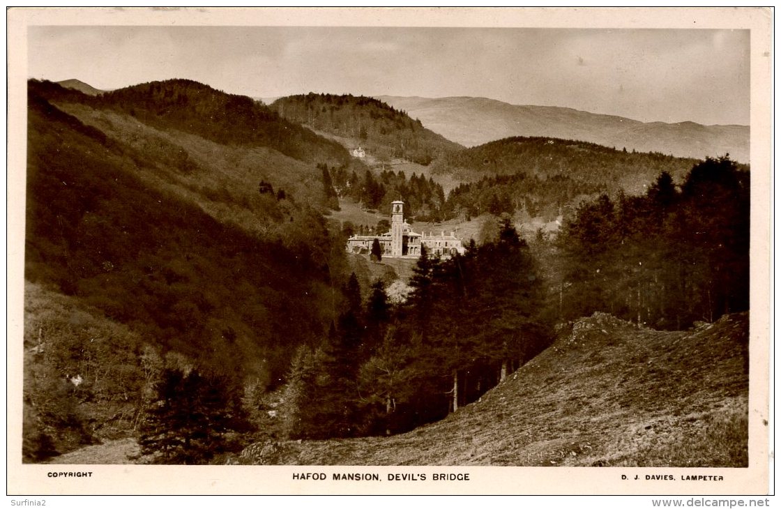 CARDIGANSHIRE - DEVIL'S BRIDGE - HAFOD MANSION RP Dyf82 - Cardiganshire