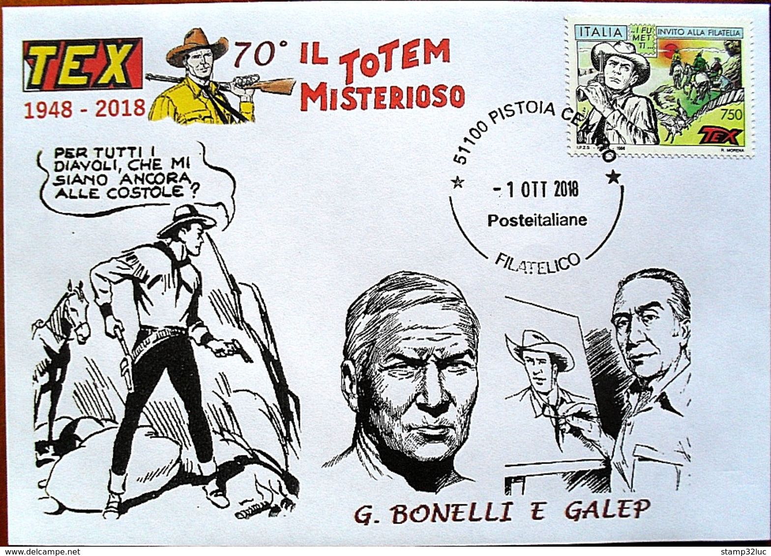 ITALIA ITALY 2018 TEX WILLER Fumetti Comics 5 Buste Fdc UNIQUE SET PEZZI UNICI - FDC