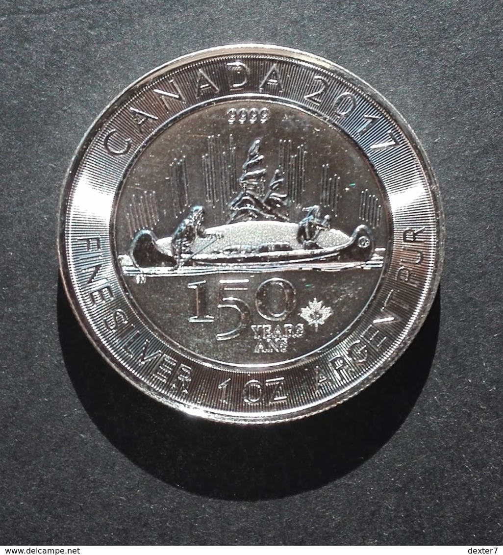 Canada, Voyageur 1 Oz 2017 150 Years Silver 999 Pure - 1 Oncia Argento Puro Bullion Anniversario 150 Anni - Canada