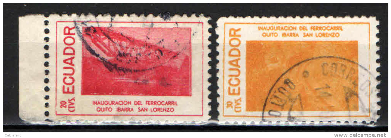 ECUADOR - 1957 - Issued To Commemorate The Opening Of The Quito-Ibarra-San Lorenzo Railroad - USATI - Ecuador