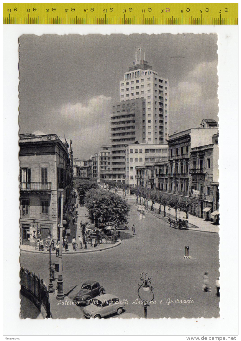 1958 PALERMO Via Pignatelli Aragona FG V See 2 Scans Animata Animata, Auto D'epoca, Birra Messina - Palermo